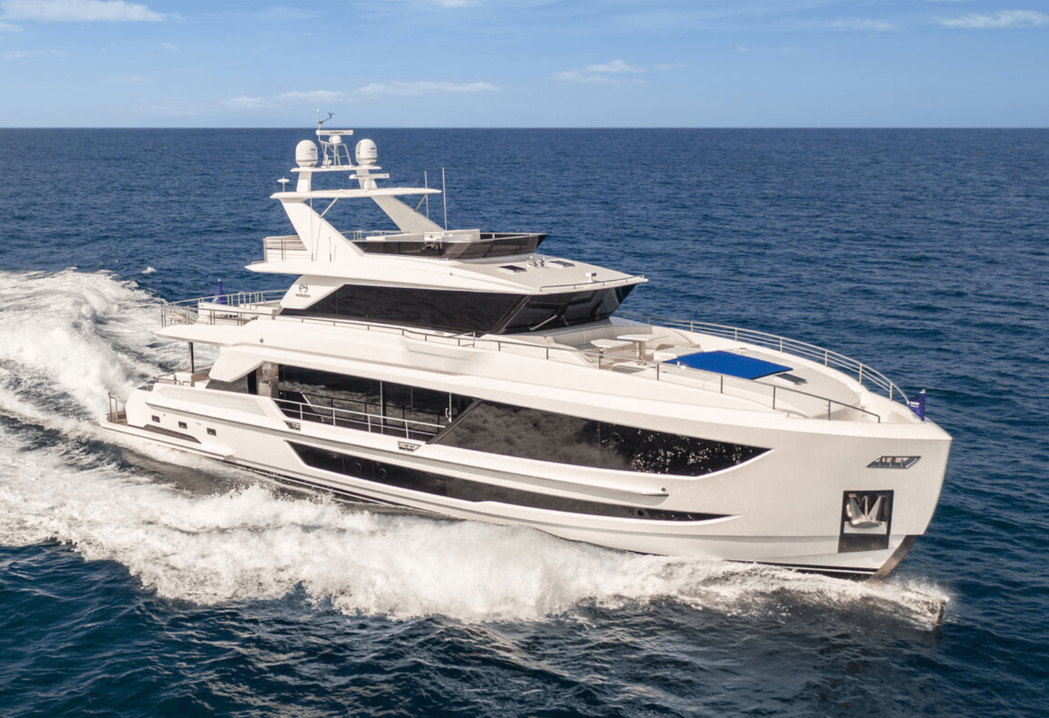 WATER LILLY, 92' Horizon FD92 Tri Deck yacht at the Fort Lauderdale Boat Show