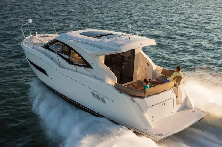 Carver C37 headlining Denison display in Newport