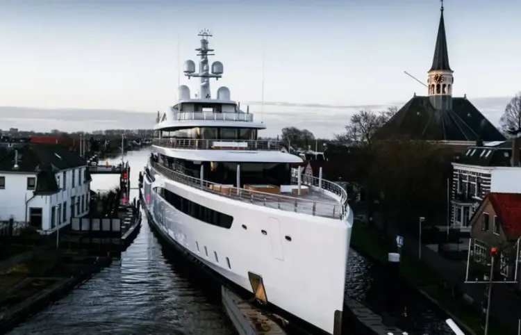 How Superyachts Travel Down Narrow Canals of the Netherlands